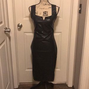 New-Faux Leather Dress